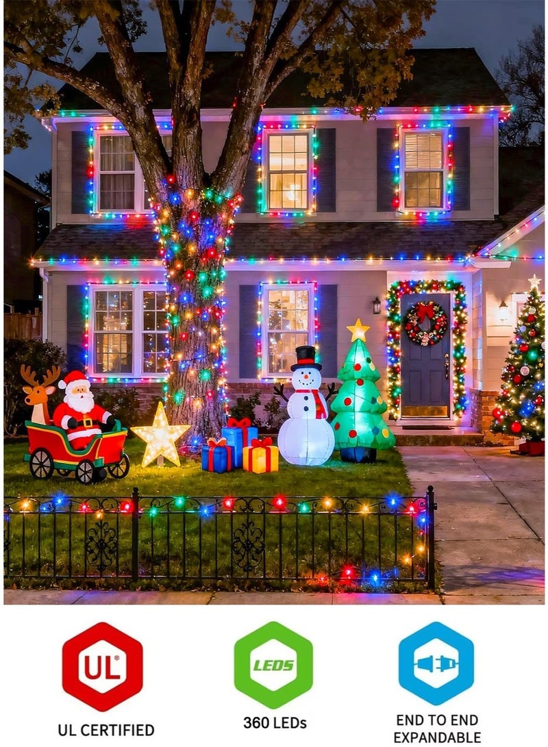 xianye أضواء سلسلة LED 360 من XIANYE للداخل والخارج بسلك شفاف، أضواء سلسلة عيد الميلاد متعددة الألوان قابلة للتوصيل لتزيين العطلات، 50 متر من أضواء الجنيات المتلألئة للتوصيل للحفلات والزفاف وعيد الحب والديكور المنزلي وغرفة النوم والأشجار والفناء والباحة وديكور الربيع ورمضان. - Image 2